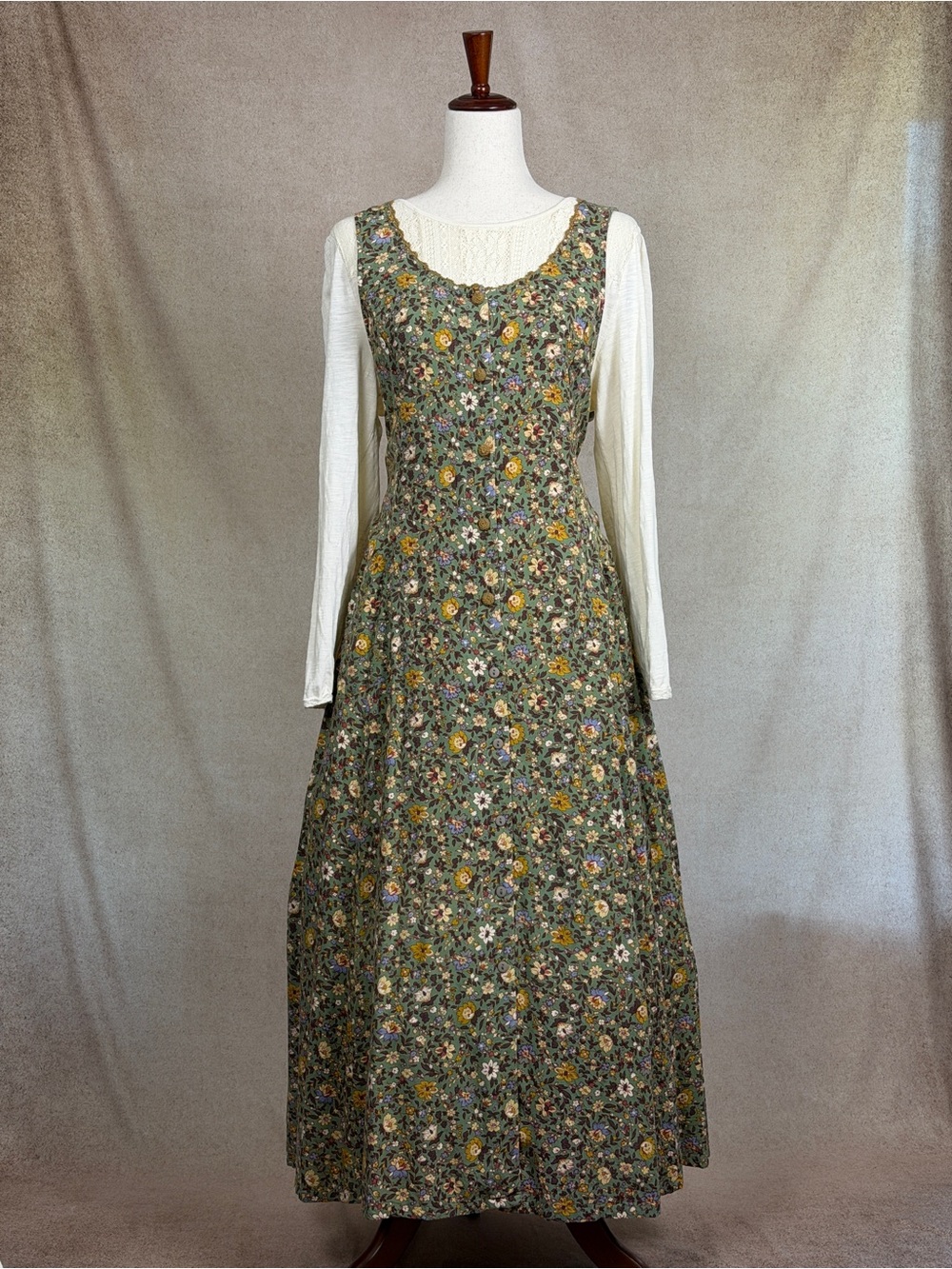 April Cornell Floral Pinafore Maxi Dress